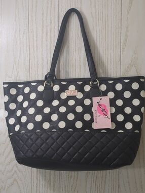 Luv Betsey Quilted Polka Dot Tota